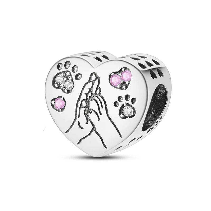 925 Sterling Silver Pink Charm Collection 