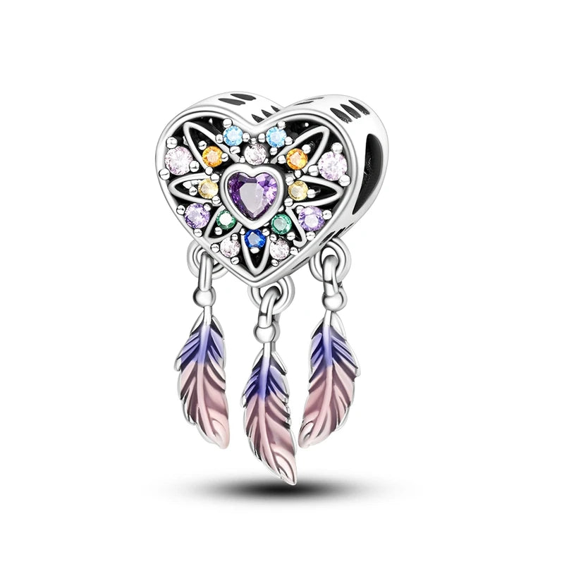 925 Sterling Silver Pink Charm Collection 