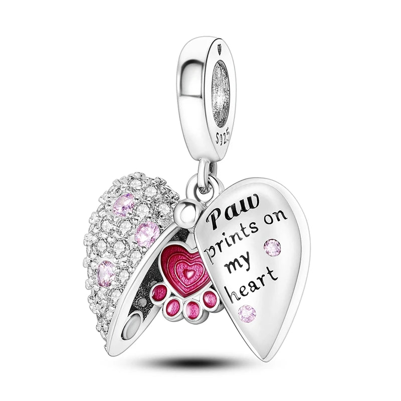 925 Sterling Silver Pink Charm Collection 