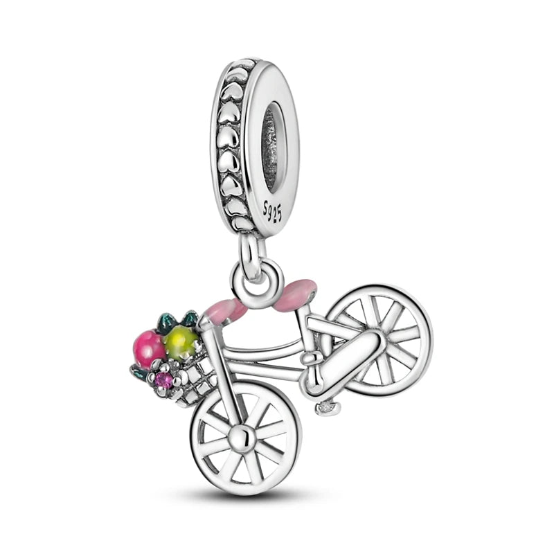 925 Sterling Silver Pink Charm Collection 