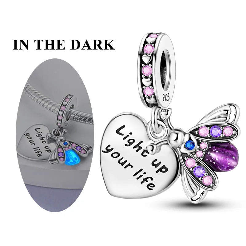 925 Sterling Silver Pink Charm Collection 