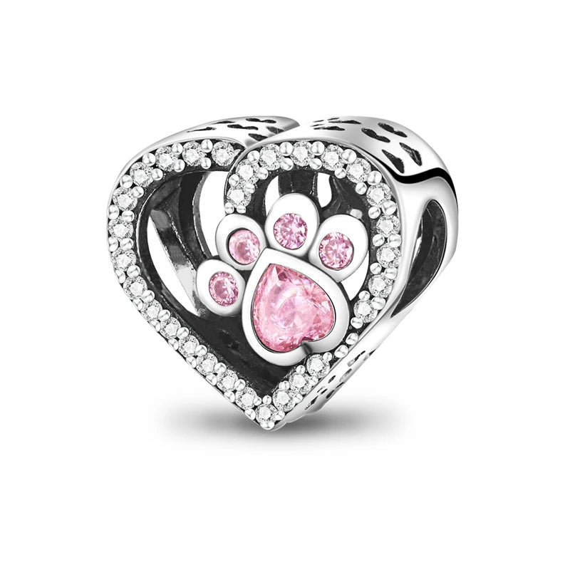 925 Sterling Silver Pink Charm Collection 