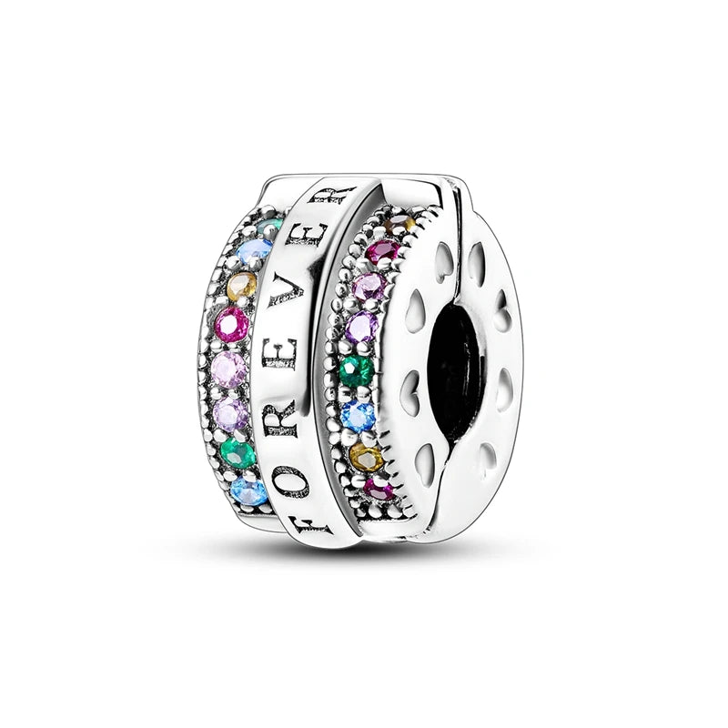 925 Sterling Silver Pink Charm Collection 