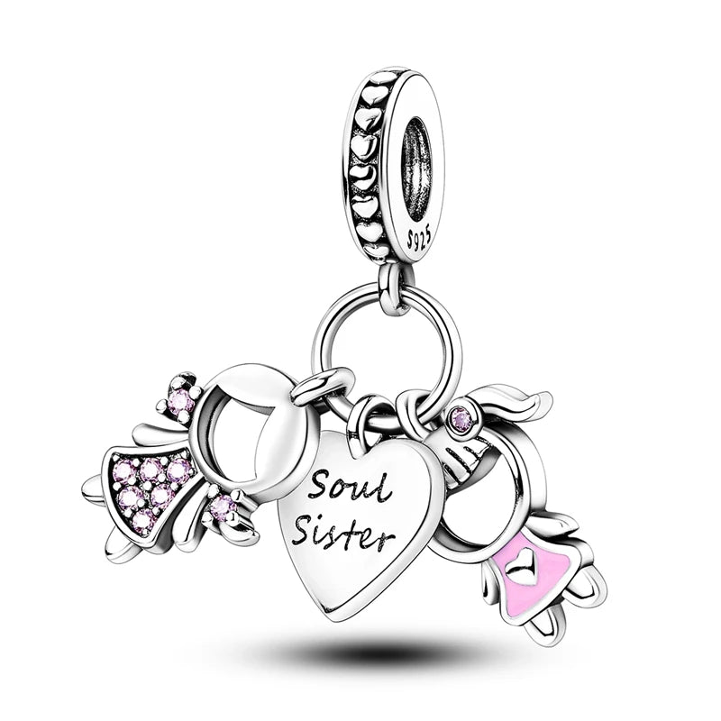 925 Sterling Silver Pink Charm Collection 