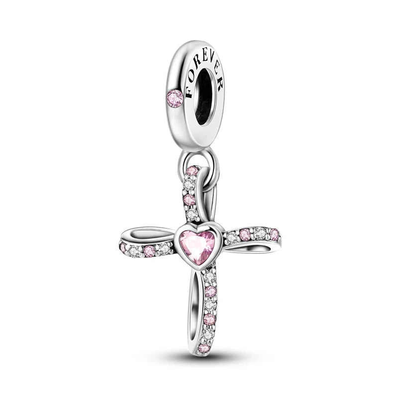 925 Sterling Silver Pink Charm Collection 