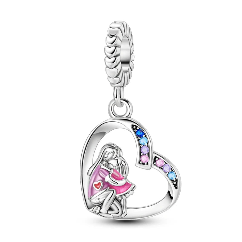 925 Sterling Silver Pink Charm Collection 