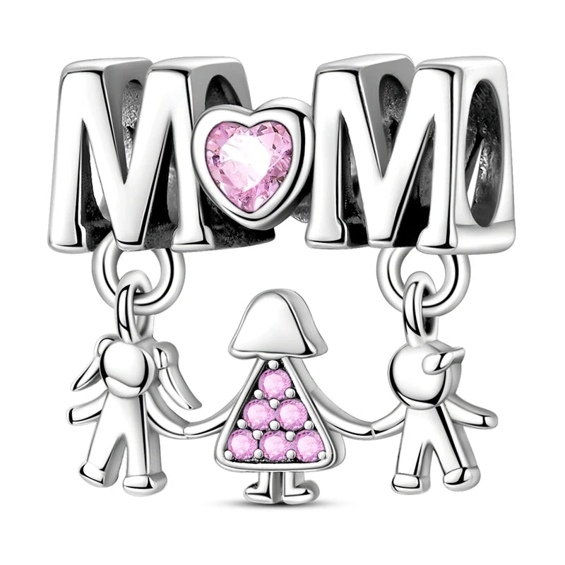 925 Sterling Silver Pink Charm Collection 
