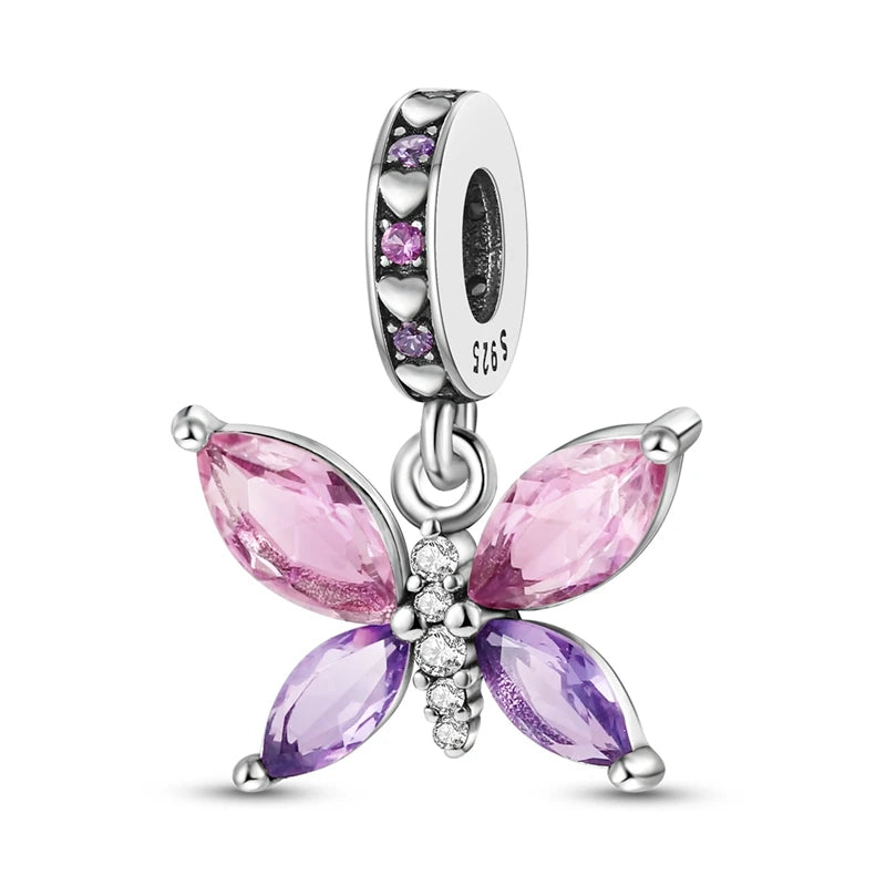 925 Sterling Silver Pink Charm Collection 