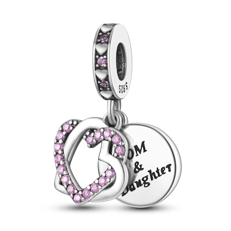 925 Sterling Silver Pink Charm Collection 