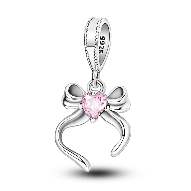 925 Sterling Silver Pink Charm Collection 
