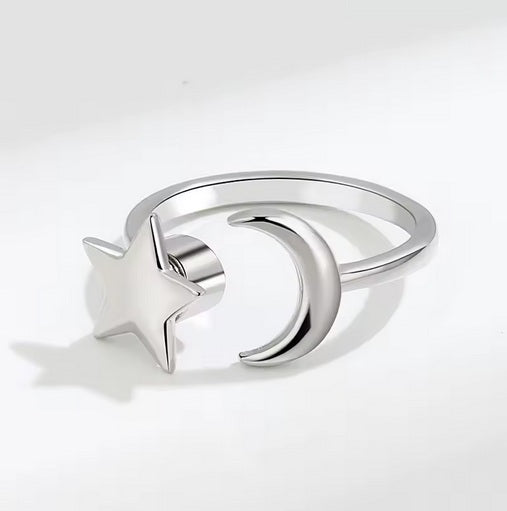 Anti-Stress Spinner Ring – Stainless Steel Sunflower, Clover & Crystal Flower Ring | Anxiety Relief Fidget Ring for Women